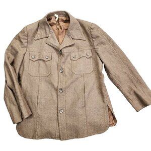 Military Field Shacket Shirt Mens XL? Brown Heavyweight Lined Vintage Made Korea